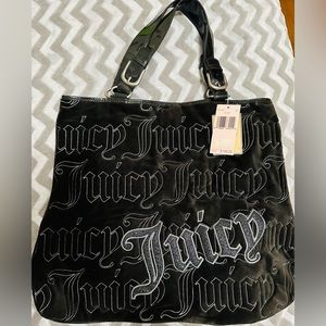 Vintage Juicy Couture Black Velour Tote Bag Brand New With Tags